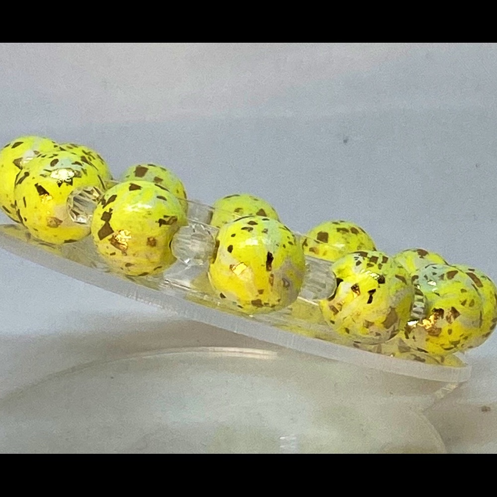 Handmade Polymer Clay Yellow Beaded Bracelets - Picture 6 of 10